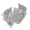 Octwine Vintage Statement Leaf Asymmetric Earrings Silver Gold Boho Chunky Earrings Dangling for Women Stud Earrings Chandelier Statement Earrings Sparkly Simple Earrings for Women (Silver)