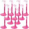 Yaocom 12 Pcs Doll Stand Action Figure Stands with Expandable Waist Wire for 8" to 12" Dolls and Action Figure(Rose Red)