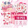 EMOME Valentine Tattoos for Kids, Cute Tattoo Stickers for Valentines Day Classroom Party Favors Decorations, Valentine Temporary Tattoos Special for Goodie Bag Stuffers Fillers Treats (Glitter)