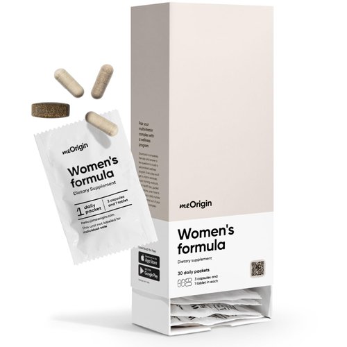 meOrigin Women's Full-Spectrum Multivitamin Complex: Overall Women's Health, Healthy Hair & Skin, Energy Levels, Stress Support - Vitamin B12, Biotin, D, E, Folate, Collagen, Magnesium, 30 Day Supply
