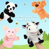 Easfan Cow Hand Puppet with Movable Mouth Interactive Storytelling Cute Soft Cow Plush Toy Creativity and Imagination Christmas Birthday Gifts for Toddlers Kids,9’’