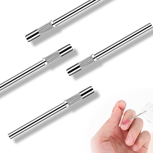 Andibro 4pcs Small Mandrel Bits, Nail Drill bits for Electric Drill File Machine 3.1mm 3/32 Shank Drill bits for Nails for Acrylic Nails Gel Sanding Bands Nail Drill Manicure and Pedicure
