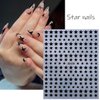 6Sheets Star Nail Art Stickers 3D Glitter Shiny Star Nail Art Supplies Gold Silver White Black Stars Nail Sticker Sparkling Geometry Star Design DIY Transfer Foil Decals for Women Acrylic Nails Art