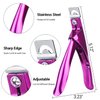 MelodySusie Acrylic Nail Clippers, Professional Nail Clippers Cutters for Acrylic Nails Fake Nail Tips, Adjustable Stainless Nail Trimmer, Manicure Tool for Salon Home Nail Art, Plum