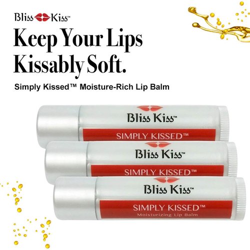 Bliss Kiss Simply Kissed Moisturizing Lip Balm - 3-pack