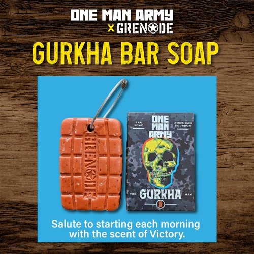 GRENADE GURKHA Bar Soap for Men Grooming, Body and Face Natural Cleanser, Fresh Masculine Scent, Gift for Armed Forces and Military Enthusiasts, American Made, 4 Pack