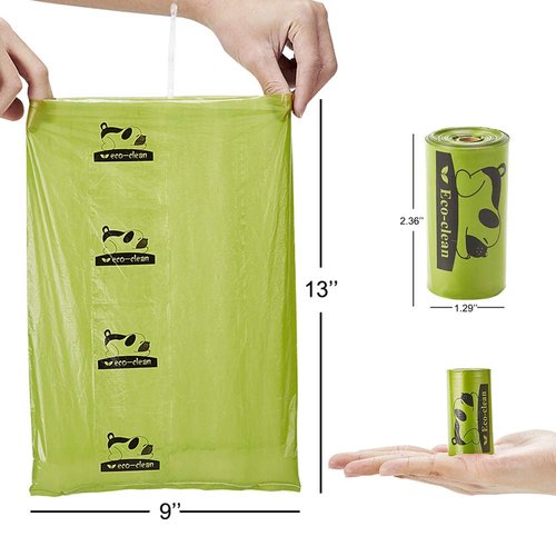 ECO-CLEAN Dog Poop Bags, 24 Rolls/360 Bags with Dispenser, Dog Waste Bags, Unscented, Leak-Proof, Easy Tear-Off