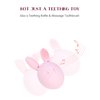 Bunny Eggy Teether Baby Teething Toy Rabbit Egg Rattle Toy Teething Pain Relief for Babies Boys Girls - Pink
