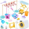SOTOGO 22 Pieces Doll Housework Cleaning Supplies Miniature Mini Dollhouse Accessories Dollhouse Furniture Decoration Accessories for Dolls Pretend Play