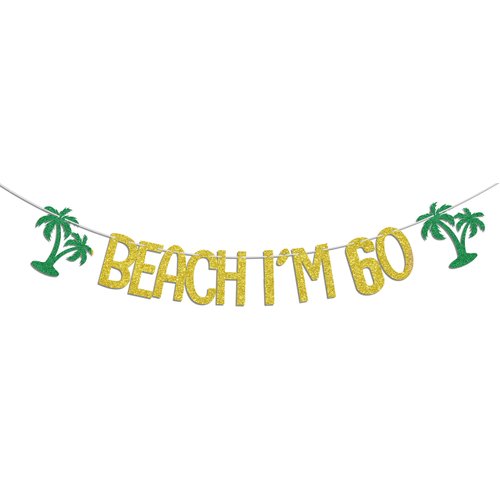 Beach I&#39;m 60 Banner, Happy 60th Birthday Decorations, Straight Outta 1963, Beach Pool Party Decor...
