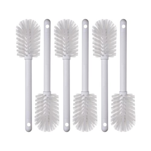 SPARTA 367600TC02 Plastic Household Dish Brush, Dish Brush, Dish Scrub Brush With Lightweight and Break Resistant for Cleaning, 11 Inches, White, 2.5" Width x 2.75" Height (Pack of 6)