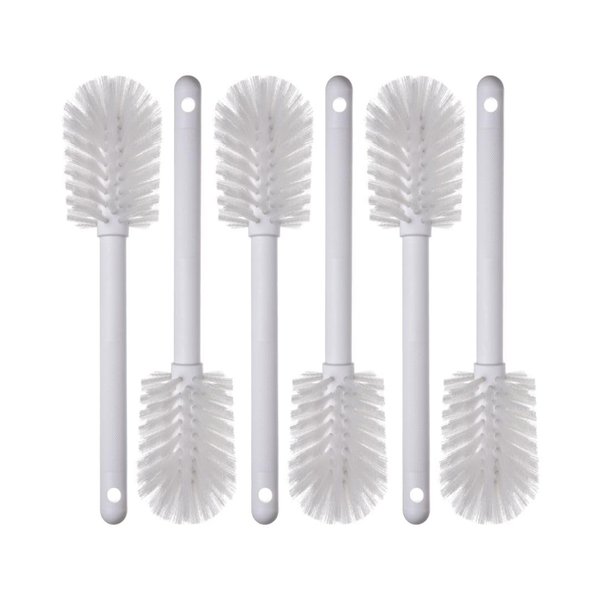 SPARTA 367600TC02 Plastic Household Dish Brush, Dish Brush, Dish Scrub Brush With Lightweight and Break Resistant for Cleaning, 11 Inches, White, 2.5" Width x 2.75" Height (Pack of 6)