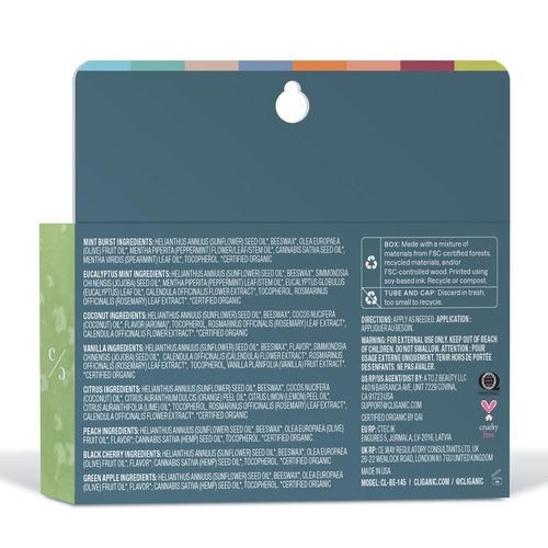 Cliganic Organic Lip Balm Set (Fresh Picked, 8 Flavors) - 100% Natural Moisturizer for Cracked & Dry Lips