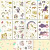Ooopsiun Glitter Temporary Tattoos for Girls, 9 Sheets Gold Birthday Party Supplies Decorations for Kids, Fake Tattoos Stickers