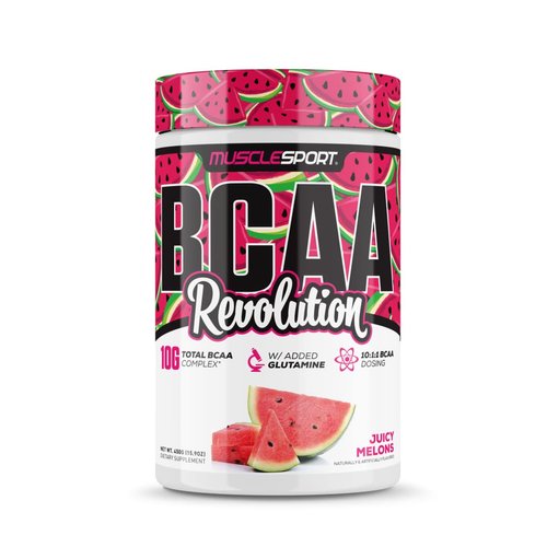 Musclesport BCAA Revolution Amino Acid Powder Supplement for Men & Women - Intra Workout Training Complex - Recovery Supplement (Juicy Melons, 30 Servings)