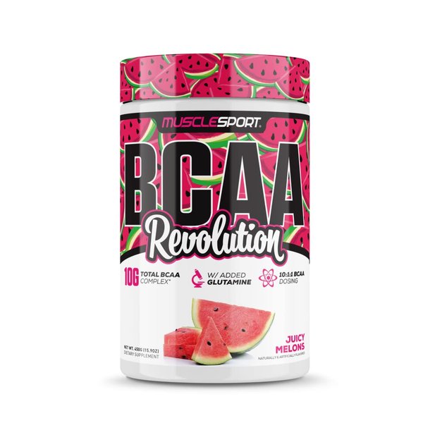 Musclesport BCAA Revolution Amino Acid Powder Supplement for Men & Women - Intra Workout Training Complex - Recovery Supplement (Juicy Melons, 30 Servings)