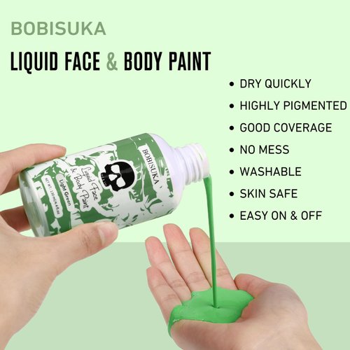 BOBISUKA Light Green Liquid Texture Face and Body Paint Washable