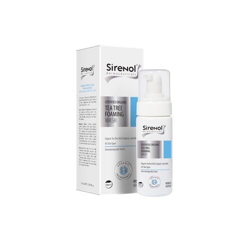 Sirenol Organic Tea Tree Foaming Wash, COSMOS Organic Certified Ingredients, Gentle Cleanser for Clear Skin, 8.45 oz