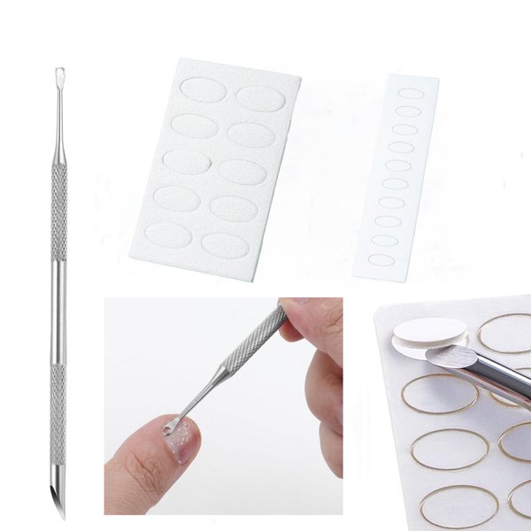 HaimiLiya Pre-treatment Cuticle Pusher, Russian Prep Nail Pushers, Dual Ended Cuticle Remover with 100/180 Grit Sandpaper Sheets, Nail Care for Manicure Pedicure Nail Art