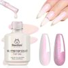 beetles Gel Polish 2 In 1 Pearlescent Glitter Gel Top Coat，Pearl Gel Nail Polish Glossy Shiny Gel Nail Polish No Wipe Gel Top Coat Soak Off UV Led Long Lasting Highly Shine Manicure