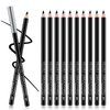 Apooliy 12Pcs Waterproof Black Eyeliner Pencil Set,Eyebrow Pencil,Long-Lasting Brow Pen,Eye Liners Pen,Makeup Pen