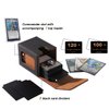 Venssu MTG Deck Box for Commander Display,Card Deck Box Fits 100 Double Sleeved Cards, TCG Card Storage Box with 2 Dividers and 1 Toploader (Black＆Brown)
