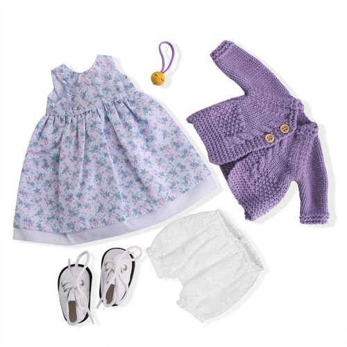 BlissfulPixie Handmade Waldorf Doll Clothes 12 inch Clothing Set with Pretty Box Girl Christmas Birthday Present-Fruzie's Clothes Accessories