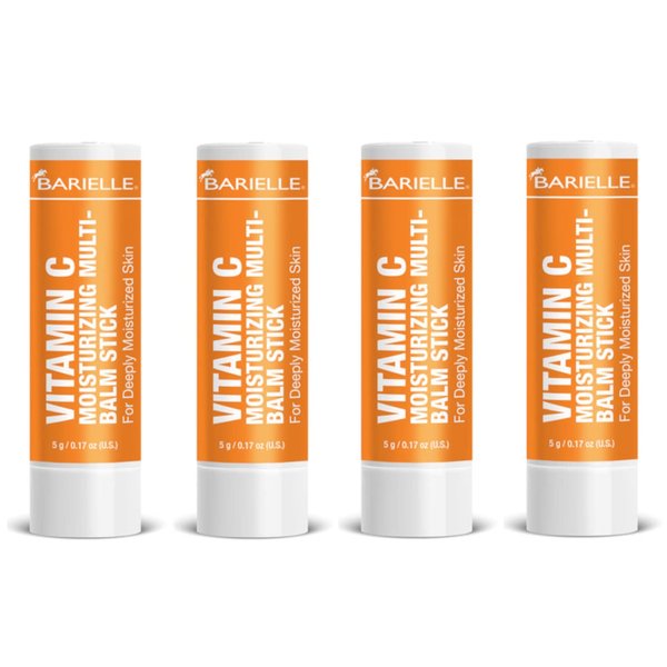 BARIELLE Vitamin C Moisturizing Balm Stick for Deeply Moisturized Skin - Facial Treatment Stick (4-PACK)