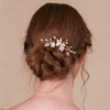 Soulshow New Soft Material Polymer Clay White Flower Wedding Hair Accessories Handmade Pearl Rhinestone Gold Wedding Hair Comb Bridal Hair Accessories