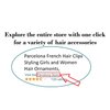 Parcelona French Infinity Ribbon Small 2 1/4" Celluloid French Hair Slides Clips for Women Tige Boule Clasp Girls Side Slide-in Barrette Clip Paris Hair Accessories for Women Strong Hold No Slip Grip Fashion Durable Styling, Made in France (Tortoise Shell