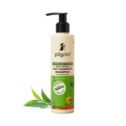Pilgrim Anti-Dandruff Shampoo with Australian Tea Tree & Salicylic Acid | Non-Drying Itchy Scalp Treatment | Reduces Visible Flakes | Suitable for All Hair Types | 6.76 Fl Oz (200ml)