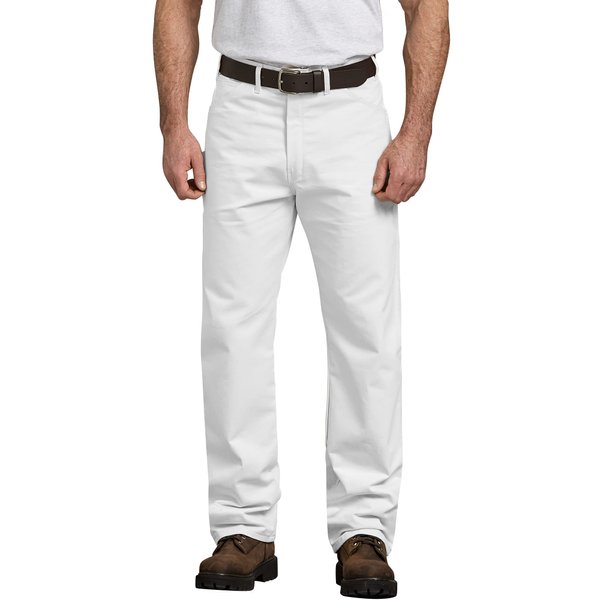 Dickies mens Relaxed-fit Painter's work utility pants, White, 34W x 32L US