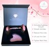 Bighiza Jade Roller and Gua Sha Face Roller Tool Set, Rose Quartz Roller with Real Flower Handle, Anti Aging, Noiseless, Relax Relieve Fine Lines and Wrinkles for Face, Eyes, Neck, Muscle Relaxing