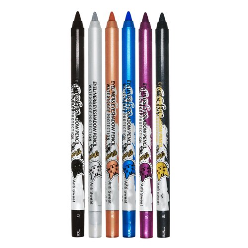 MAEPEOR 6 Colorful Matte and Pearl Eyeliner Pen, Waterproof and Long lasting Eye Shadow Pencil Make Up for Women (Set 03)