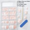 AddFavor 120pcs Nude Press on Toenails, French Press ons Toe Nails Short Square Full Cover Glossy Acrylic False Toes Nail Tips for Women Girls Foot Manicure