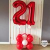 Red 22 Number Balloons, 40 Inch Giant Number 22 Balloons Foil Mylar Helium Red Number Balloons for 22th Birthday Party Supplies Anniversary Event Celebration Decorations