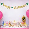 INNORU Frog Happy Birthday Banner, Reptile Animal Frog Party Decorations, Children Boys Girls Rain Forest Birthday Party Banner, Cute Frog Birthday Party Decor Supplies, Gold Glitter