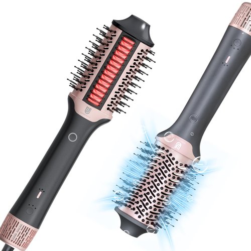 Blow Dryer Brush Hair Straightener | High-Speed 2-in-1 Hair Styler One Step Hot Air Brush Hair Dryer Volumizer with Straightening Brush Comb for Silky Smooth 110000 RPM Black