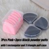 Ocim 10Pcs Triangle Powder Puffs for Face Powder,Soft Velour Makeup Setting Powder Puff with Case,Black+Pink