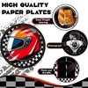 Justforjoyful 48Pcs Race Car Party Plates Racing Car Party Supplies Black Checkered Flag Dessert Plates 7in Racing Party Dinnerware Tableware Set for Kid Boy Birthday Baby Shower Home Party Decoration