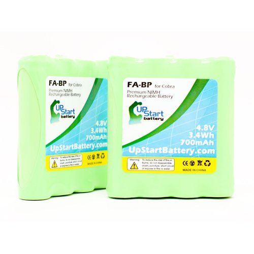 2 Pack - Replacement for Cobra FRS235 Battery - Compatible with Cobra FA-BP Two-Way Radio Battery (700mAh 4.8V NI-MH)