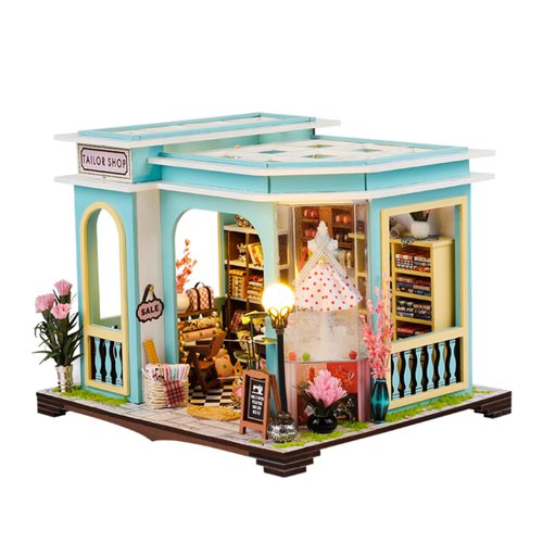 Fansetoyuma DIY Miniature Dollhouse Room Kit for Teens and Adults-Tailor Shop