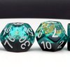 Haxtec DND Dice Set Blue Black Resin Dice Set Gold Foil Flakes D&D Polyhedral Dice for Roleplaying RPG Dungeons and Dragons