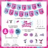 Cheerleading Birthday Party Decorations for Girls Hot Pink Blue - Happy Birthday Banner Cake Topper, Cheerleader Hanging Swirls Balloons for Cheer Gymnastics Birthday We’ve Got Spirit Party Supplies