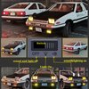 Mzexoma 1/24 Diecast Cars Initial D Toyota Trueno AE86 Car Model, Sports Car Toys for Kids and Adults,Pull Back Vehicles (Black-Type C)