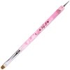 Ivy L Premium 2 Way French Gel Acrylic Nail Art Kolinsky Brush with Dotting Tool for Professional Manicure Cuticle Clean up Nail Art Design (Size # 8, Pink Marble)