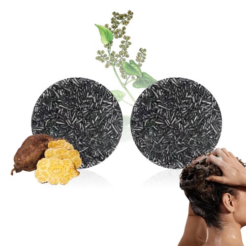 WYBLZPXZ 2 Pcs Black Hair Shampoo Bar Soap for Men & Women,Hydrating Gray Hair Coverage Black Shampoo Bar Soap,Deep Cleaning Moisturizing Hair Removal Soap for Gray Hair
