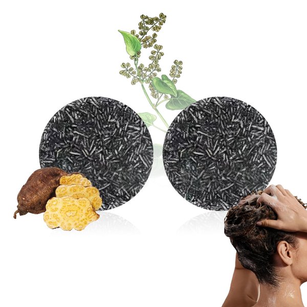 WYBLZPXZ 2 Pcs Black Hair Shampoo Bar Soap for Men & Women,Hydrating Gray Hair Coverage Black Shampoo Bar Soap,Deep Cleaning Moisturizing Hair Removal Soap for Gray Hair