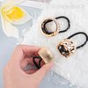 Framendino, 6 Pack Ponytail Cuff Ponytail Holder Elastic Hair Ties Rope Gold for Women 3 Styles
