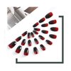 Zehope Glossy Press on Nails Black Coffin Fake Nails Halloween Ombre Full Cover Acrylic False Nail for Women and Girls (24Pcs) (Red Black)